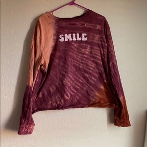 Maroon tie dye long sleeve